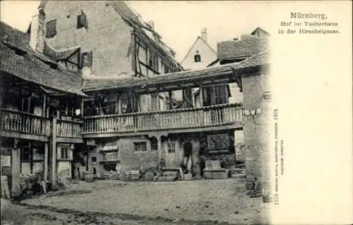 Ak Nürnberg in Mittelfranken, Hof im Tucherhaus, Hirschelgasse