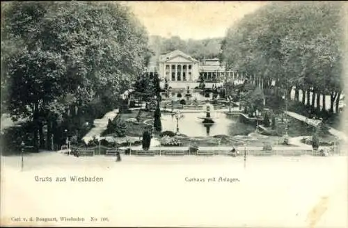 Ak Wiesbaden in Hessen, Kurhaus, Anlagen