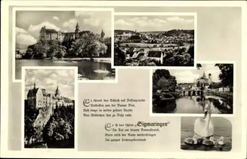 Ak Sigmaringen an der Donau, Schloss, Schwan