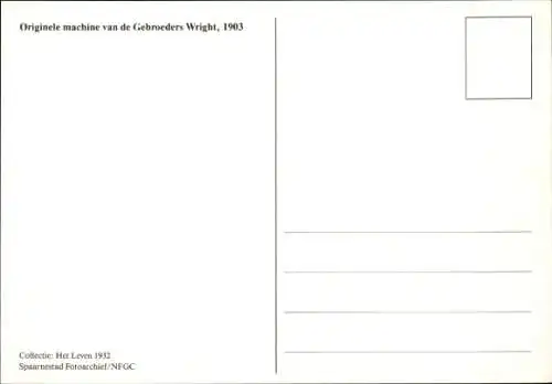 Ak Originalmaschine der Gebrüder Wright, 1903