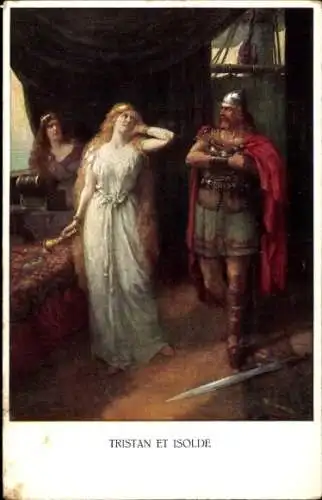 Künstler Ak Leeke, F., Tristan und Isolde, Opernszene