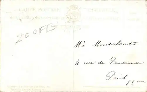 Passepartout Ak Brüssel Weltausstellung 1910, Eingang zur Ausstellung