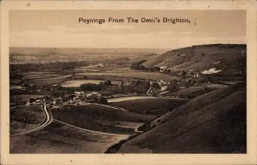 Ak Poynings West Sussex England, Blick vom Devil's Brighton