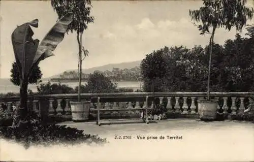 Ak Territet Montreux Kt. Waadt, Ausblick von der Terrasse