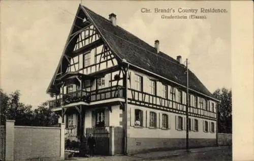 Ak Geudertheim Elsass Bas Rhin, Chr. Brandts Country Residence