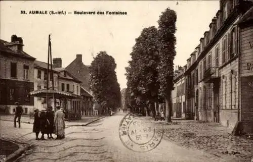 Ak Aumale Seine-Maritime, Boulevard des Fontaines