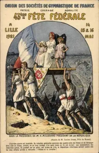 Ak Lille Nord, Union des Societes de Gymnastique de France, 43eme Fete Federale 1921