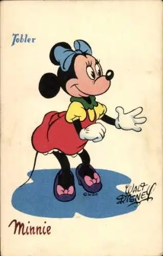 Künstler Ak Walt Disney, Comic, Minnie Maus, Reklame, Tobler Schokolade