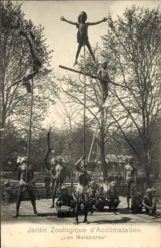 Ak Paris XVI, Jardin Zoologique d'Acclimatation, Les Malabares