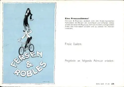 Ak Zirkus, Fahrrad-Künstler Fersen & Robles