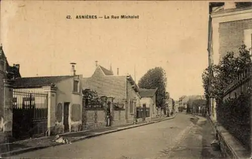 Ak Asnières-Yonne, Rue Michelet