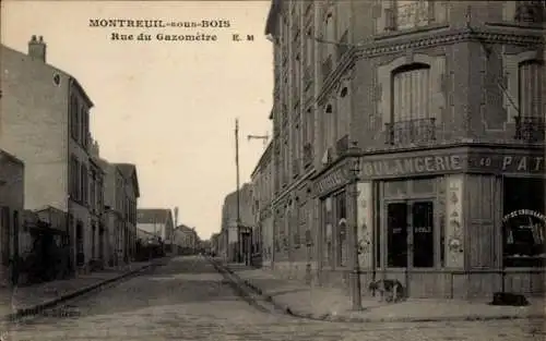 Ak Montreuil sous Bois Seine Saint Denis, Rue du Gazometre, Bäckerei