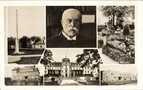 Ak Lány u Rakovníka Mittelböhmen, Schloss, Tomáš Garrigue Masaryk