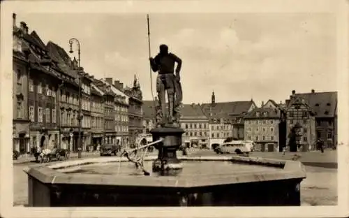 Ak Cheb Eger Region Karlsbad, Denkmal, Platz