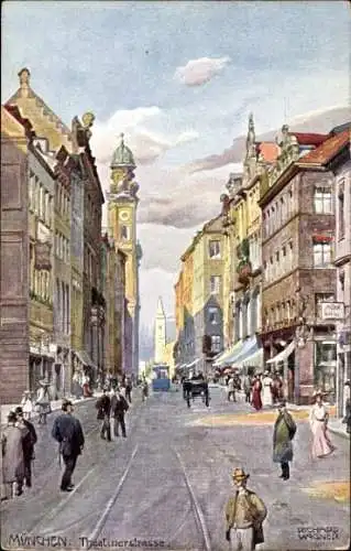 Künstler Ak Wagner, Richard, München Oberbayern, Theatinerstraße