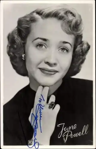 Ak Schauspielerin Jane Powell, Portrait, Autogramm