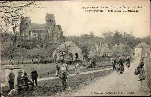 Ak Septvaux Aisne, L'Entrée du Village