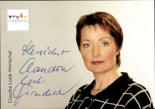 Ak Moderatorin Claudia Look-Hirnschal, Portrait, MDR Garten, Autogramm