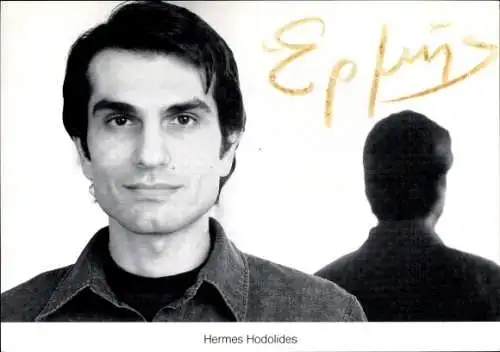 Ak Schauspieler Hermes Hodolides, Portrait, ARD, Serie Lindenstraße, Rolle V. Sarikakis, Autogramm