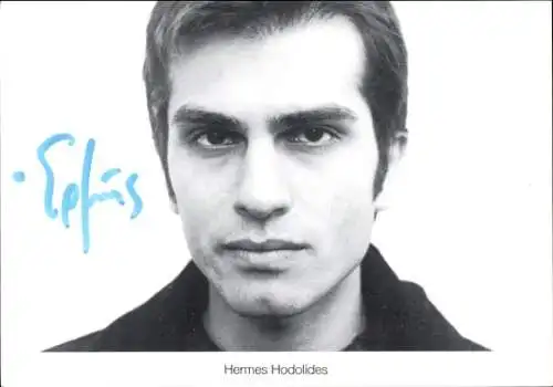 Ak Schauspieler Hermes Hodolides, Portrait, ARD, Serie Lindenstraße, Rolle V. Sarikakis, Autogramm