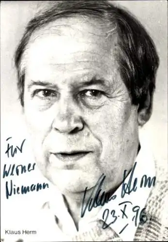 Ak Schauspieler Klaus Herm, Portrait, Autogramm