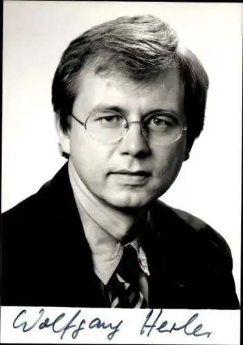 Ak Schriftsteller und Journalist Wolfgang Herles, Portrait, Autogramm