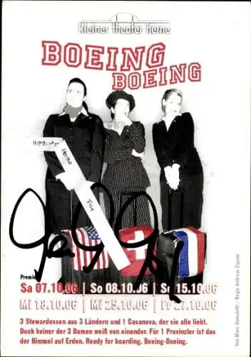 Ak Schauspielerin Heike Hebing, Boeing Boeing, Portrait, Kleines Theater Herne, Autogramm