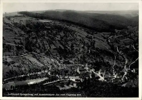 Ak Spiegelberg in Württemberg, Fliegeraufnahme, Aussichtsturm Jux