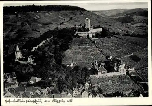 Ak Beilstein in Württemberg, Burg Hohenbeilstein, Fliegeraufnahme