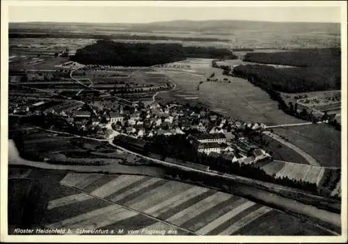 Ak Heidenfeld Röthlein in Unterfranken Bayern, Kloster Heidenfeld, Fliegeraufnahme