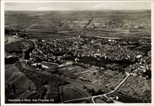 Ak Gernsheim am Rhein Hessen, Fliegeraufnahme