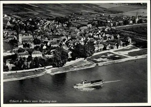 Ak Erbach im Rheingau Eltville am Rhein Hessen, Fliegeraufnahme