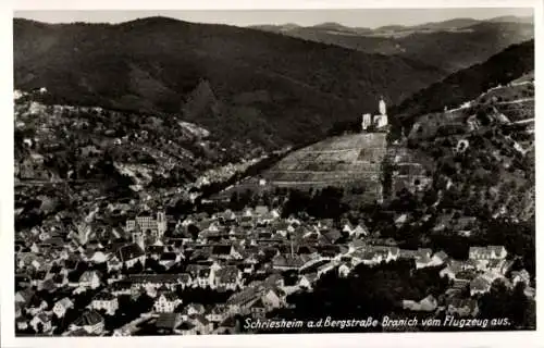 Ak Schriesheim an der Bergstraße, Fliegeraufnahme, Branich