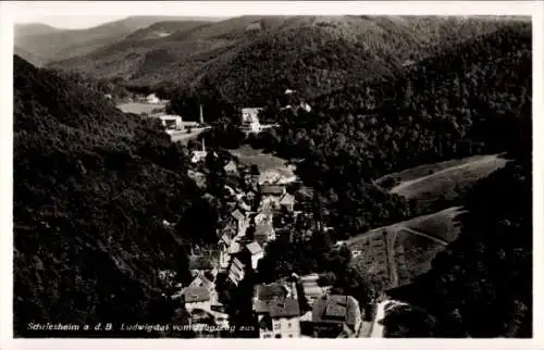 Ak Schriesheim an der Bergstraße, Fliegeraufnahme Ludwigstal