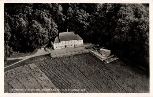 Ak Weißenburg in Mittelfranken Bayern, Fliegeraufnahme von Müllers Keller