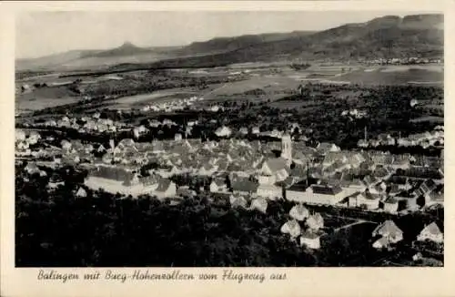 Ak Balingen in Württemberg, Panorama, Burg Hohenzollern, vom Flugzeug aus