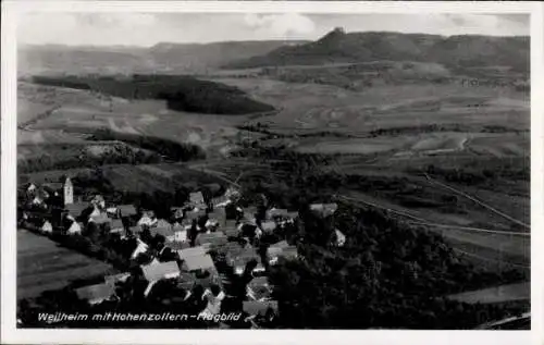 Ak Weilheim Hechingen im Zollernalbkreis, Fliegeraufnahme, Hohenzollern