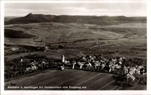 Ak Weilheim Hechingen im Zollernalbkreis, Fliegeraufnahme, Hohenzollern