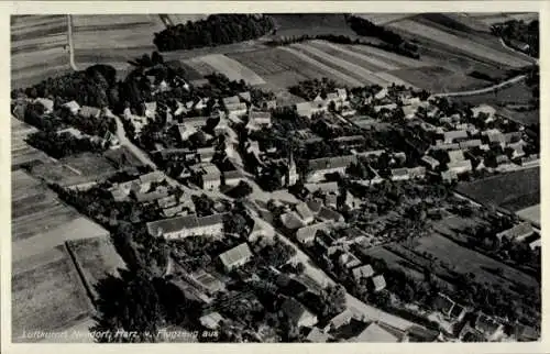 Ak Neudorf Harzgerode am Harz, Fliegeraufnahme