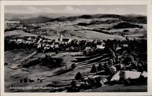 Ak Schönberg in Niederbayern, Bayrische Ostmark, Fliegeraufnahme