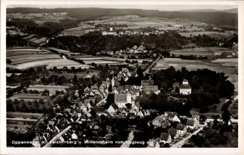 Ak Oppenweiler in Baden Württemberg, Fliegeraufnahme, Reichenberg, Wilhelmsheim