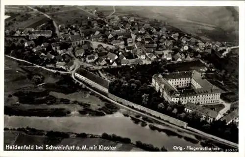 Ak Heidenfeld Röthlein in Unterfranken Bayern, Fliegeraufnahme, Kloster