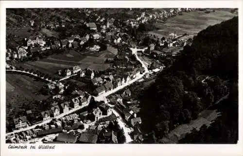 Ak Calmbach Bad Wildbad im Schwarzwald, Fliegeraufnahme