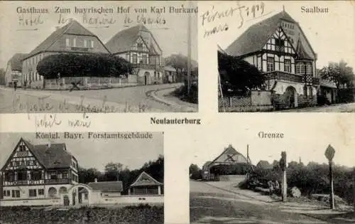 Ak Neulauterburg Berg in der Pfalz, Gasthaus zum bayrischen Hof, Saalbau, Grenze, Forstamt