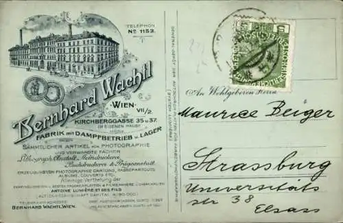 Litho Wien 7 Neubau, Kirchberggasse 35-37, Bernhard Wachtl, Fabrik mit Dampfbetrieb