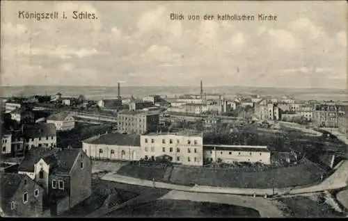 Ak Jaworzyna Śląska Königszelt Schlesien, Panoramablick von der katholischen Kirche