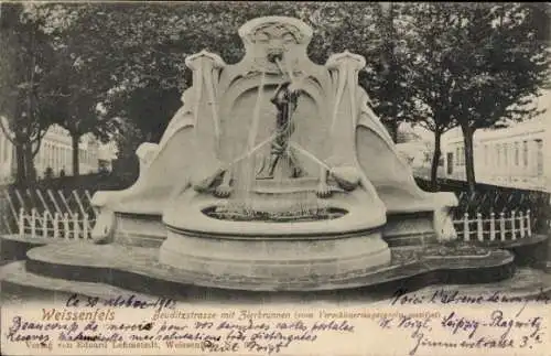 Ak Weißenfels an der Saale, Beuditzstraße mit Zierbrunnen