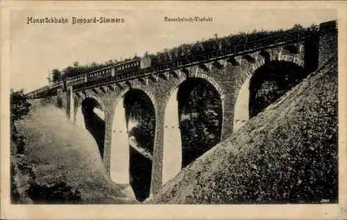 Ak Hunsrückbahn Boppard Simmern am Rhein, Rauscheloch Viadukt