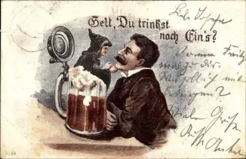 Ak Mann mit Bierkrug, Kindl