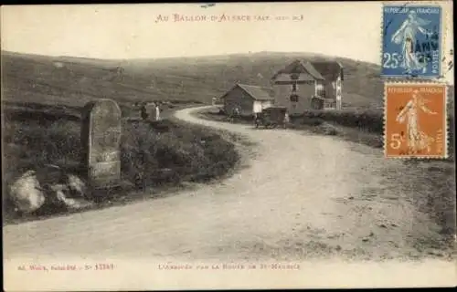 Ak Ballon d'Alsace Vosges, Straßenpartie